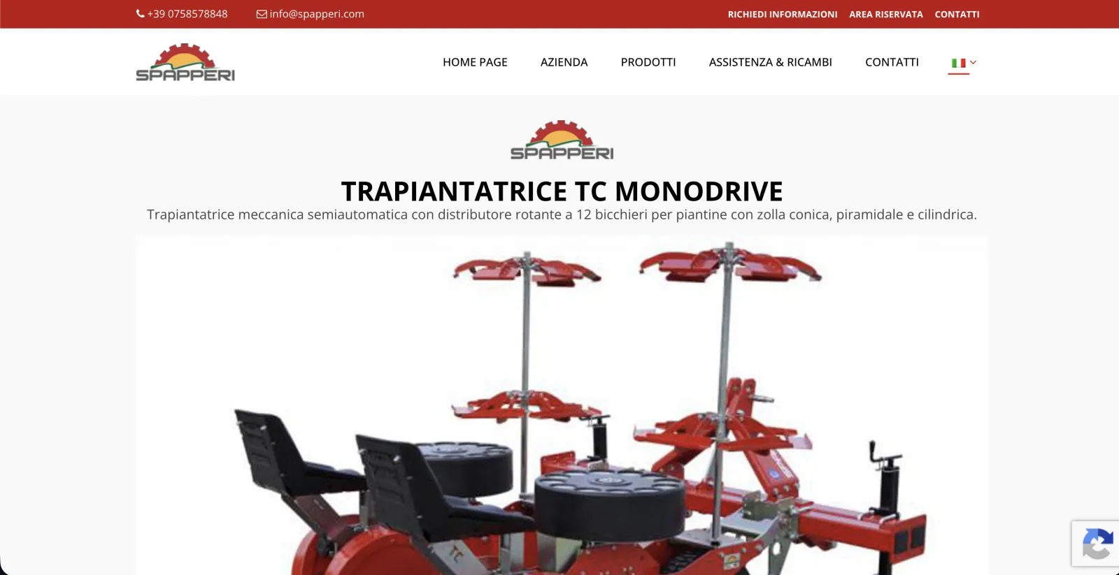 Spapperi product page — before